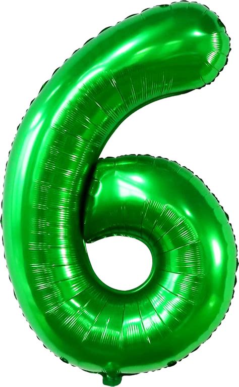 KatchOn Dark Green Number 6 Balloon 40 Inch 6 Birthday Balloon