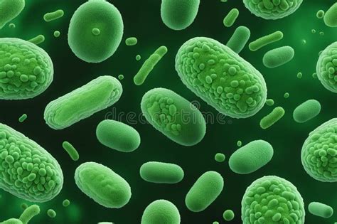 Ilustraci N M Dica Microbiana De Bacterias De Cocos Verdes Stock De