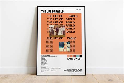 Kanye West Poster The Life Of Pablo Poster Album Cover Etsy