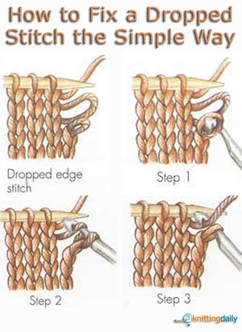 Dropped Stitch Ultimate Guide On How To Fix One In Knitting Knitting Help Knitting Daily