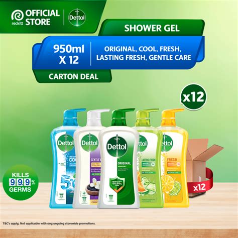 Carton Deal Dettol Shower Gelantibacterial Body Wash 950ml X 12