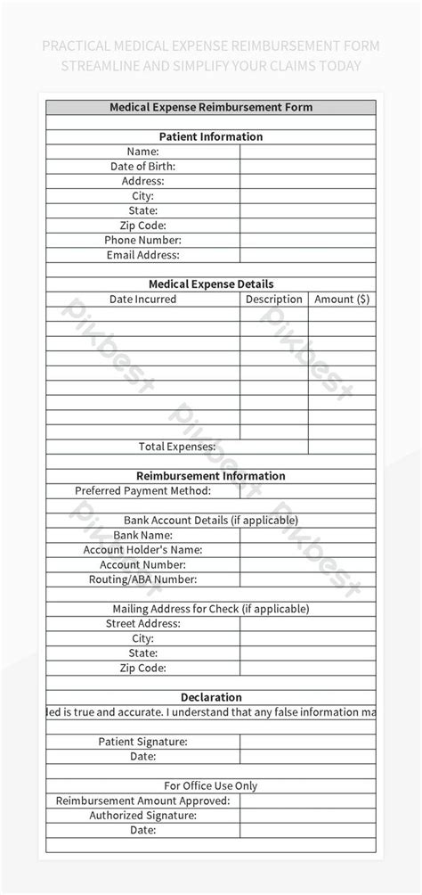 Practical Medical Expense Reimbursement Form Streamline And Simplify