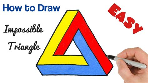 How To Draw Impossible Triangle Penrose Optical Illusion Drawing