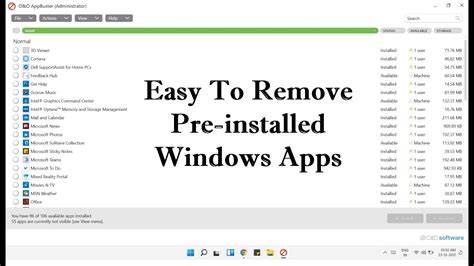 How To Remove Pre Installed Windows Apps YouTube