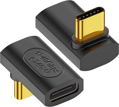 Usb C Male To Female Adapter 2 Pack 40gbps Usb C 90 Degree Angled