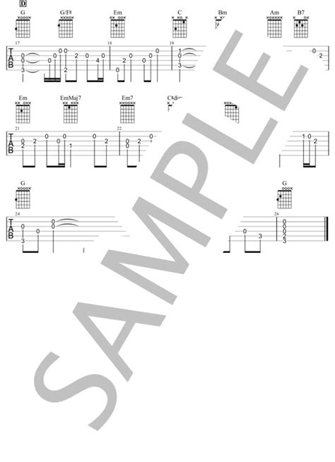 楽譜糸ソロギターtab コードネーム ダイアグラム 中島 みゆき ギターソロ 入門初級 Piascore 楽譜ストア