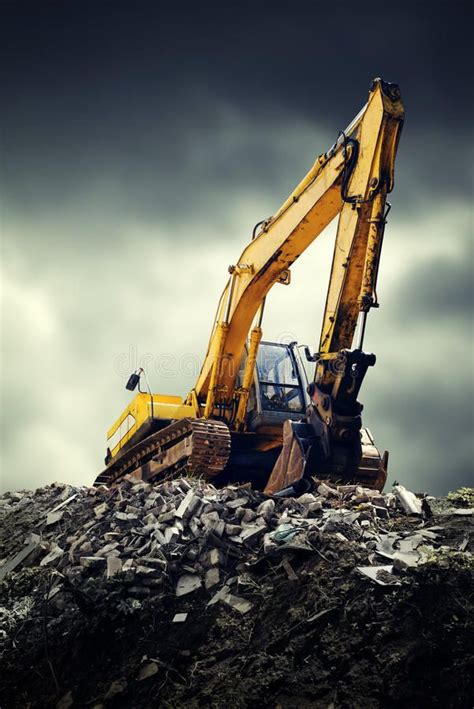 Excavator On Construction Site For Earth Moving Works