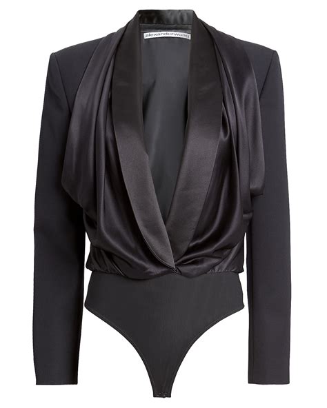 Alexander Wang Tuxedo Wool Hybrid Bodysuit Intermix®