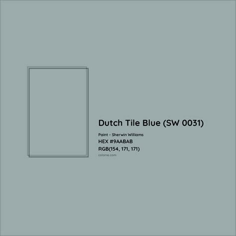 Sherwin Williams Dutch Tile Blue Sw Paint Color Codes Similar