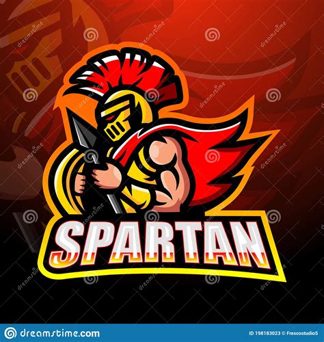 Spartan Warrior Mascot Esport Logo Design Stock Vector Illustration