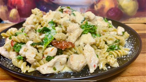 Creamy Chicken Pasta With Sun Dried Tomatoes And Parmesan Youtube