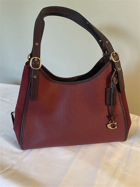 Coach Burgundy Pebble Leather Handbag Gem