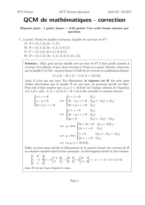 Qcm De Math Matiques