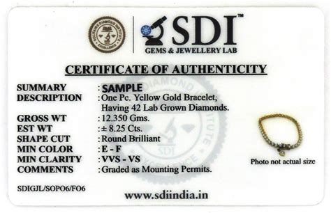 Diamond Certificate Sdiindia Solitaire Diamond Institute