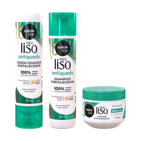 Kit Shampoo E Condicionador Meu Liso Antiqueda Jaborandi Salon Line