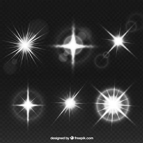 White Lens Flare Collection Free Vector