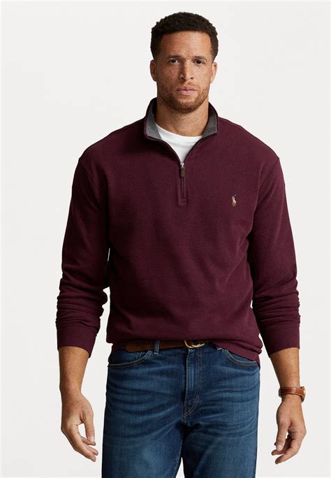 Polo Ralph Lauren Big And Tall Long Sleeve Half Zip Strickpullover