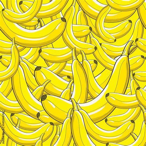 Modern Stylish Bright Yellow Banana Pattern Repeating Irregular