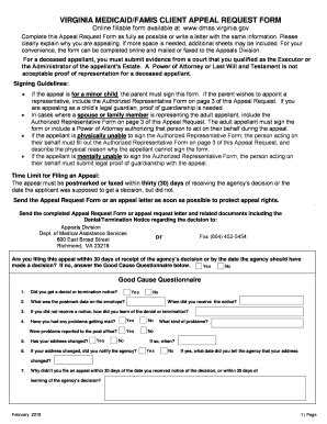 Virginia Medicaid Income Limits 2018 2024 Form Fill Out And Sign