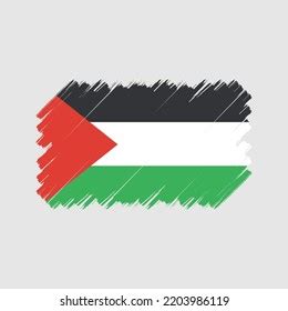 Palestine Flag Brush Strokes Painted Collection Stock Vector Royalty