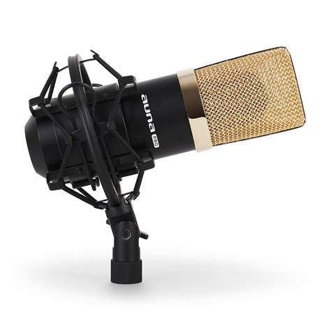 Auna Pro Mic Bg Usb Microfono A Condensatore Nero Oro