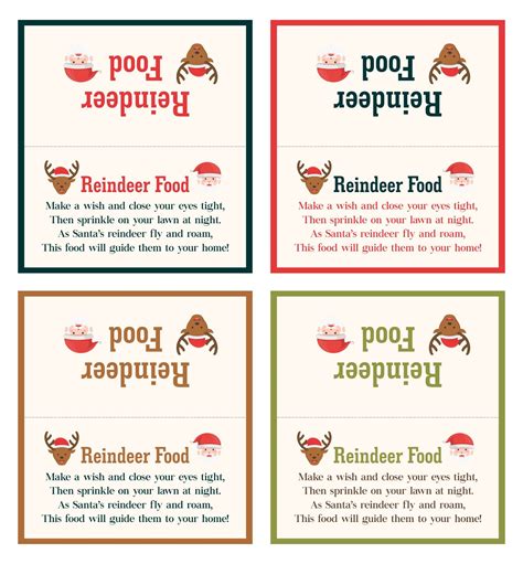 Reindeer Food Poem Labels Free Pdf Printables Printablee