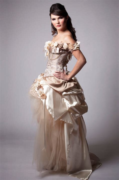 Custom Ivory Wedding Dress Prom Dress Evening Gown Beige Etsy Steampunk Wedding Dress