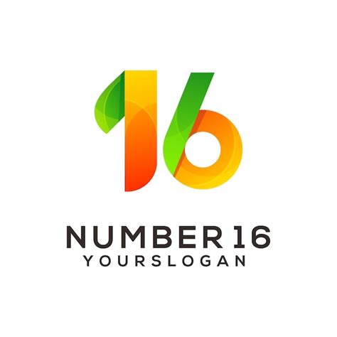 premium vector number  colorful logo design template