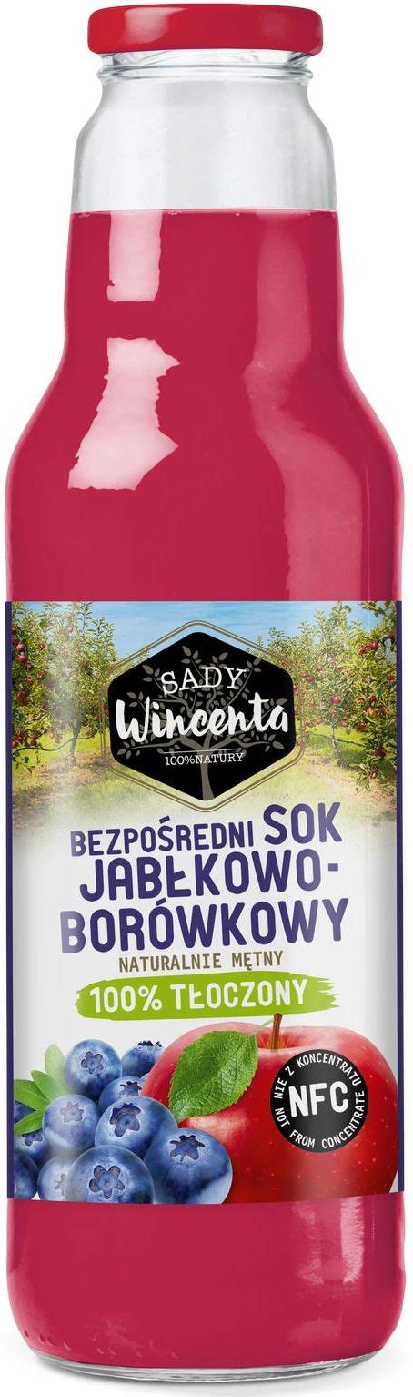 Sady Wincenta Naturalnie Mętny Sok Jabłko Borówka 750ml Ceny i opinie