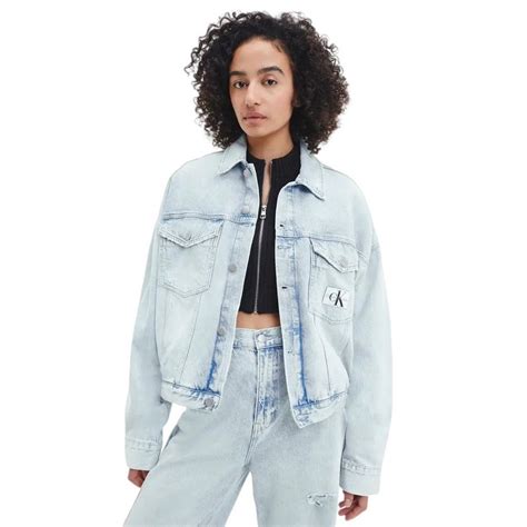 Calvin Klein Jeans Extrm Oversized Crop Denim Jacket ΜΠΟΥΦΑΝ ΓΥΝΑΙΚΕΙΟ BluΕ Denim