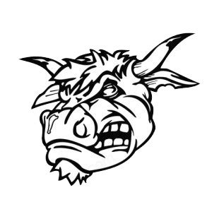 Angry bull face mascot mascots decals, decal sticker #16077