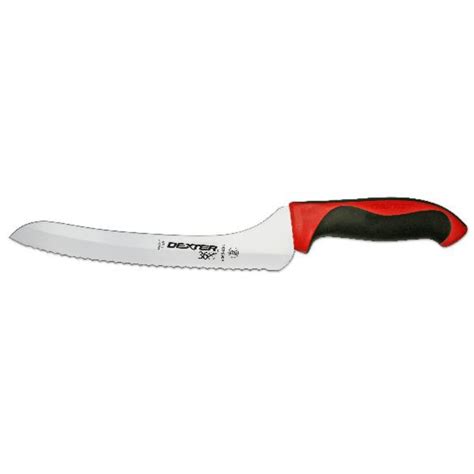 Dexter 360 Scalloped Offset 9 Slicer Red Handle Carving And Slicing