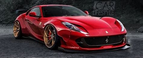 Slammed Ferrari 812 Superfast Looks Extreme Has Massive Widebody