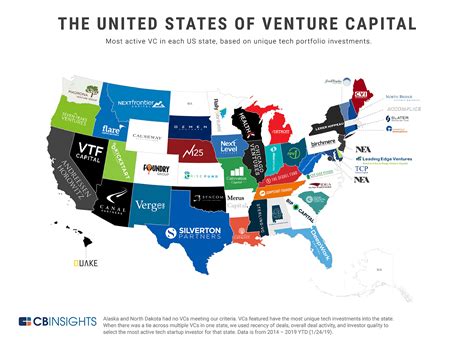 The United States Of Venture Capital The Most Active VC In Each State