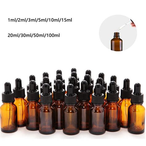 Amber Glass Dropper Bottle Tamper Evident Pipette Eye Ear Drop 1 100ML