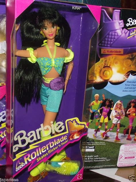 Barbie Rollerblade Brunette Kira Doll 2218 1991 Mib Nrfb Rare New In