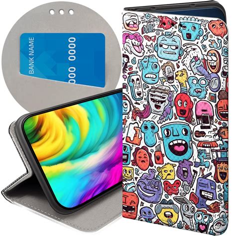 Etui Z Klapk Do Samsung Galaxy A S Wzory Doodle Zwierz Ta Potwory