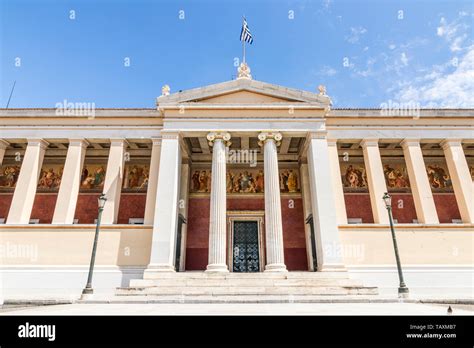 Athens Greece The 19th Century Historic Main Building Of The National And Kapodistrian