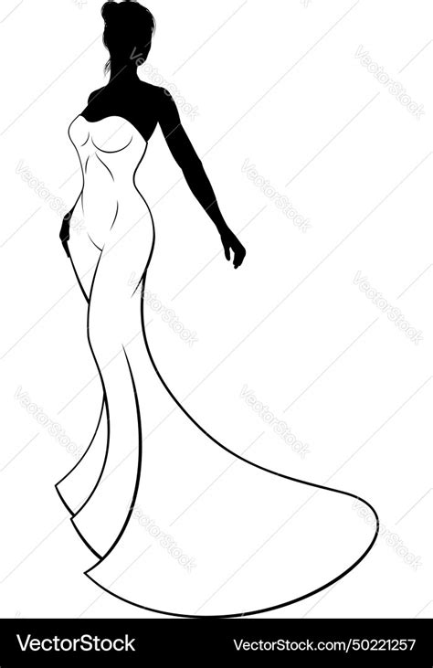 Bride Silhouette Royalty Free Vector Image Vectorstock