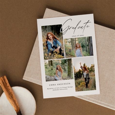 Modern Collage Graduation Announcement Template Graduation