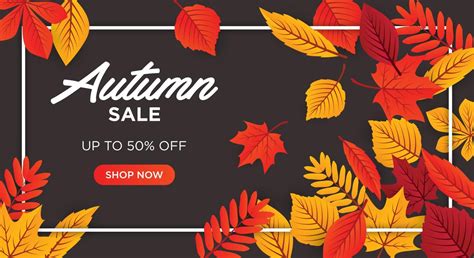 Autumn Sale Background Layout Decorate With Leaves For Shopping Sale Or