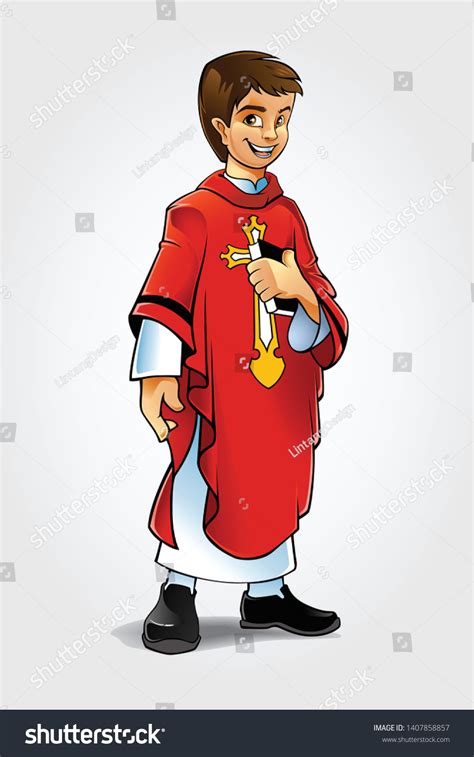 Vector Illustration Cartoon Catholic Priest Cartoon Stock Vector Royalty Free 1407858857