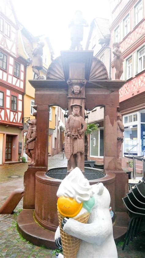 Germany Miltenberg Historical Old Town Wooden Houses Street ...