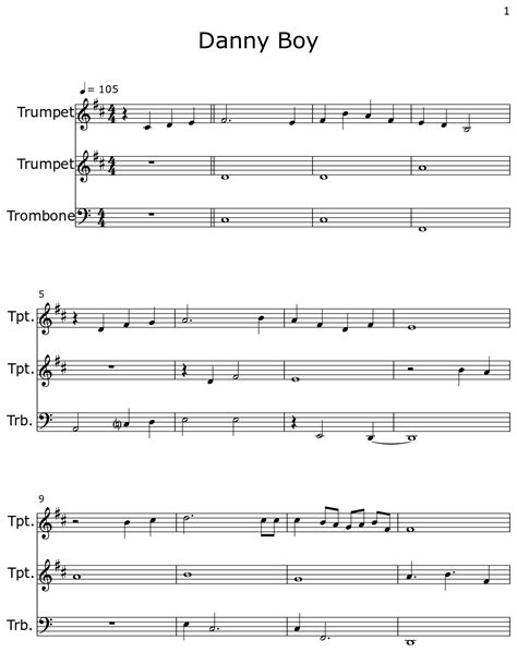 Danny Boy Sheet Music For Trumpet Trombone