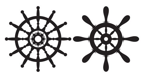 Ship Steering Wheel Helm Anchor Vector Icon Steer Icon Vector