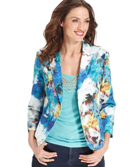 Elementz Jacket Floral Print Blazer Jackets And Blazers Women Macys Floral Print Blazer