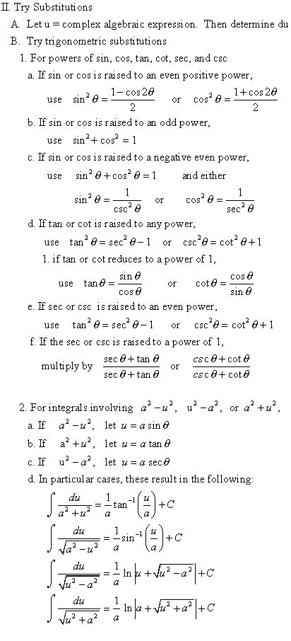 Summary Of Integration Techniques