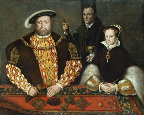 Posthumous Portrait of Henry VIII with Queen Mary and Will Somers the ...