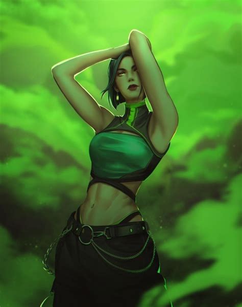 A Digital Painting Of A Woman In A Green Top And Black Pants With Her