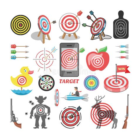 Target Icon Vector Arrow In Aim Of Dartboard And Goal Of Success